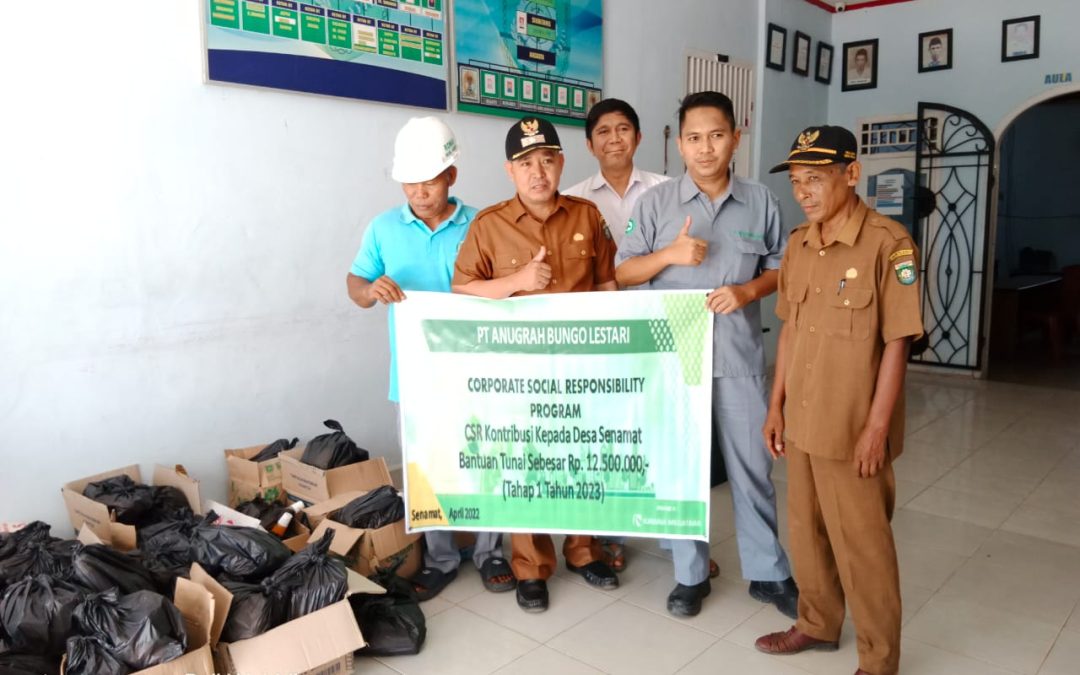 CORPORATE SOCIAL RESPONSIBILITY PROGRAM CSR KONTRIBUSI KEPADA DUSUN SENAMAT BANTUAN TUNAI (TAHAP 1 TAHUN 2023).